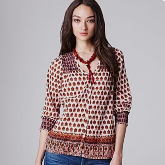 Lucky Brand Tops - Lucky Brand Royal Fan Blouse
